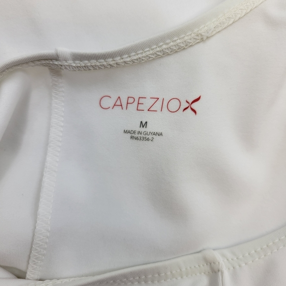 Capezio women M white unitard leotardone piece long sleeve scoop neck - Picture 4 of 4